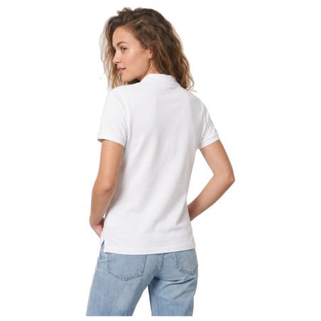 Organic Piqué Polo Shirt White Women | Tabitashop
