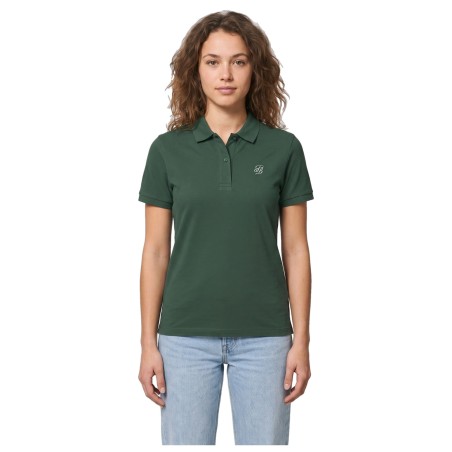 Organic Piqué Polo Shirt Bottle Green Women | Tabitashop