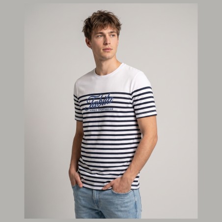 Breton Stripe T-Shirt White/Navy | Tabitashop