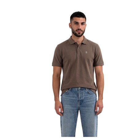 Organic Piqué Polo Shirt Mocha Men | Tabitashop
