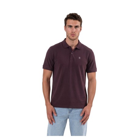 Organic Piqué Polo Shirt Red Brown Men | Tabitashop