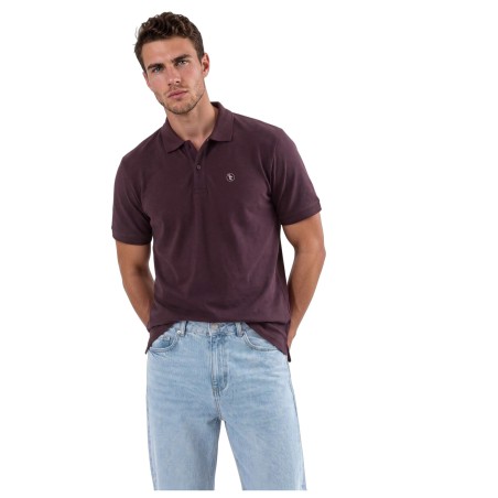 Organic Piqué Polo Shirt Red Brown Men | Tabitashop
