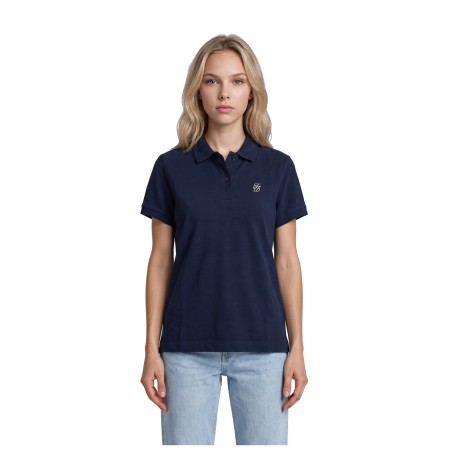 Polo Piqué Orgánico Azul Marino Mujer | Tabitashop