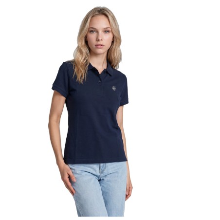 Polo Piqué Orgánico Azul Marino Mujer | Tabitashop