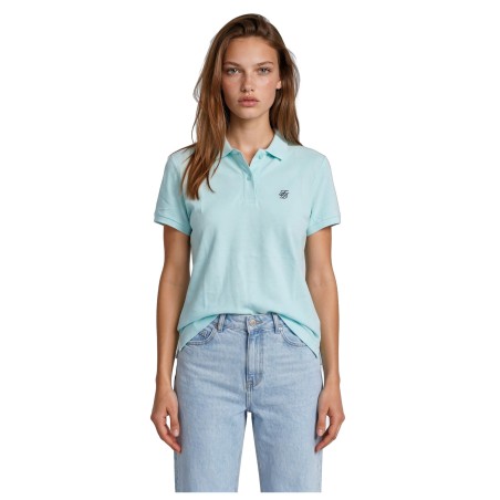 Polo Piqué Orgánico Azul Caribe Mujer | Tabitashop