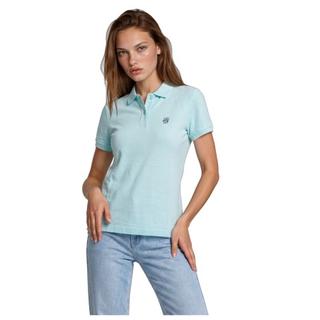 Polo Piqué Orgánico Azul Caribe Mujer | Tabitashop