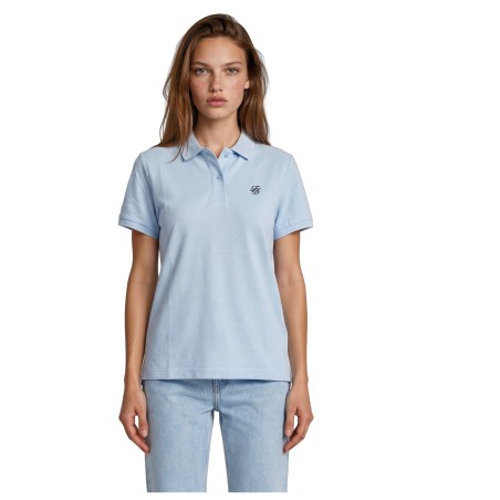 Organic Piqué Polo Shirt Sky Blue Women | Tabitashop
